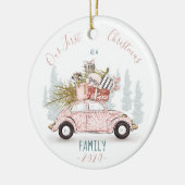 Onze eerste Kerstmis als Waterverf Keramisch Ornament (Links)