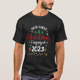 Onze Eerste Kerstmis Betrokken 2023 Pyjama Koppels T-shirt