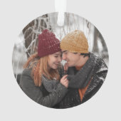 Onze eerste Kerstmis Betrokken Foto Pine Tree Fore Ornament (achterkant)