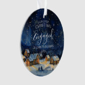 Onze eerste Kerstmis Betrokken Foto Rustieke Nacht Ornament (voorkant)