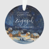 Onze eerste Kerstmis Betrokken Foto Rustieke Nacht Ornament (voorkant)