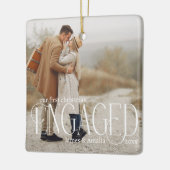 Onze eerste Kerstmis Betrokken Overlay 2 Foto Keramisch Ornament (Links)