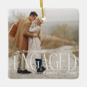 Onze eerste Kerstmis Betrokken Overlay 2 Foto Keramisch Ornament (Voorkant)