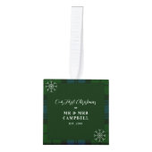 Onze eerste Kerstmis bruiloft foto Campbell Tartan Decoratie (Voorkant)