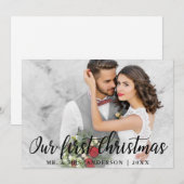 Onze eerste Kerstmis bruiloft fotokaart Kaart (Voorkant / Achterkant)