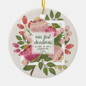 Onze eerste Kerstmis, de heer Mrs. Personalized Bo Keramisch Ornament (Voorkant)