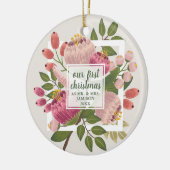 Onze eerste Kerstmis, de heer Mrs. Personalized Bo Keramisch Ornament (Links)