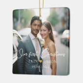 Onze eerste Kerstmis! Elegant, eenvoudig, foto Keramisch Ornament (Links)