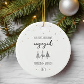 Onze eerste Kerstmis Engaged Simple Keramisch Ornament