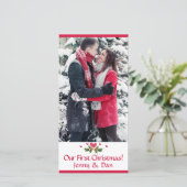 Onze eerste Kerstmis - Foto - Flat Holiday Feestdagenkaart (Staand voorkant)