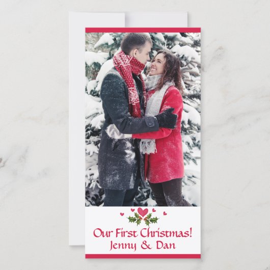 Onze eerste Kerstmis - Foto - Flat Holiday Feestdagenkaart (Voorkant)