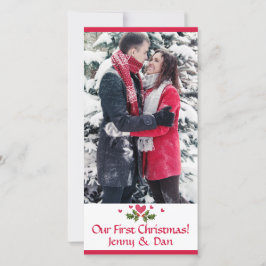 Onze eerste Kerstmis - Foto - Flat Holiday Feestdagenkaart