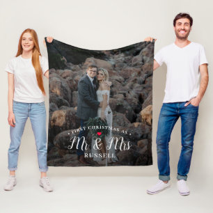 Onze eerste Kerstmis Gepersonaliseerde Fotodeken Fleece Deken