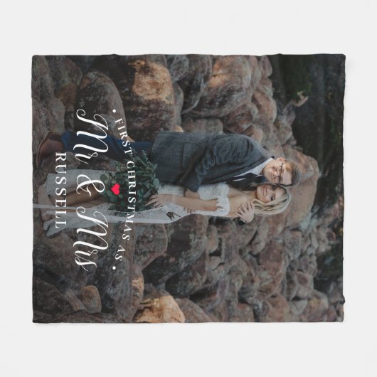 Onze eerste Kerstmis Gepersonaliseerde Fotodeken Fleece Deken (Voorkant (Horizontaal))