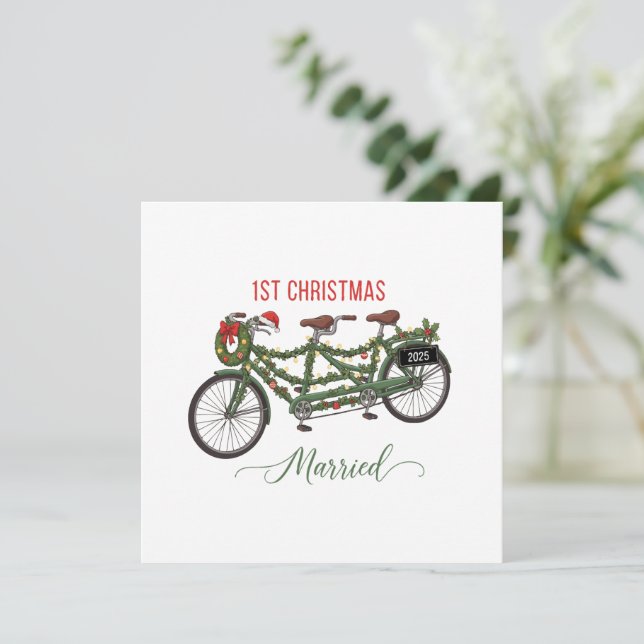 Onze Eerste Kerstmis Getrouwd 2025 | Schattig Duo (Staand voorkant)