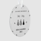 Onze Eerste Kerstmis Getrouwd als Mr en Mrs First Ornament (voorkant)