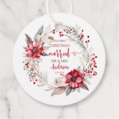 Onze eerste Kerstmis Getrouwd Bedankjes Labels (Voorkant)