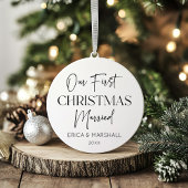 Onze Eerste Kerstmis Getrouwd Custom Naam Jaar Ornament