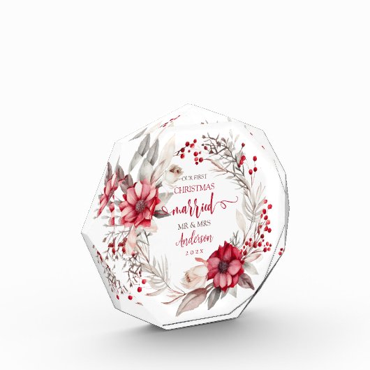 Onze eerste Kerstmis Getrouwd Fotoblokken (Links)