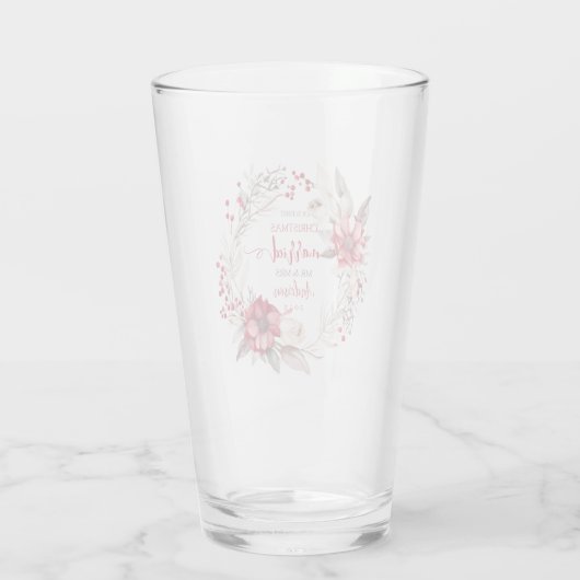 Onze eerste Kerstmis Getrouwd Glas (Achterkant)