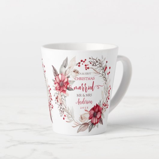 Onze eerste Kerstmis Getrouwd Latte Mok (Rechterhoek)