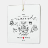 Onze Eerste Kerstmis Getrouwd Ornament (Links)