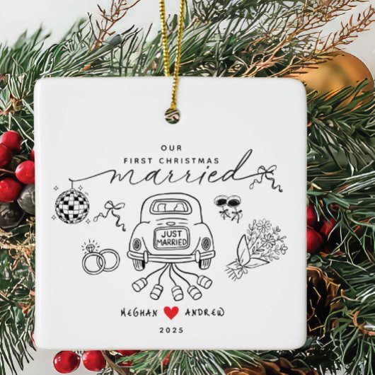 Onze Eerste Kerstmis Getrouwd Ornament