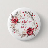 Onze eerste Kerstmis Getrouwd Ronde Button 5,7 Cm (Voorkant)