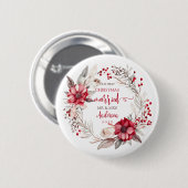 Onze eerste Kerstmis Getrouwd Ronde Button 5,7 Cm (Voorkant /achterkant)