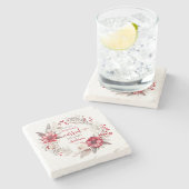 Onze eerste Kerstmis Getrouwd Stenen Onderzetter (Zijkant)