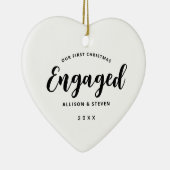 Onze eerste Kerstmis ging over Modern Script Keepo Keramisch Ornament (Rechts)