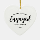 Onze eerste Kerstmis ging over Modern Script Keepo Keramisch Ornament (Voorkant)