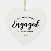 Onze eerste Kerstmis ging over Modern Script Keepo Keramisch Ornament (Achterkant)