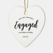 Onze eerste Kerstmis ging over Modern Script Keepo Keramisch Ornament (Links)