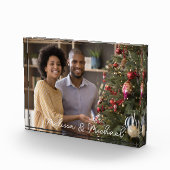 Onze Eerste Kerstmis Hr & Mevrouw Persoonlijke Naa Fotoblokken (Rechts)