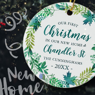 Onze eerste Kerstmis in New Home Kerstmis Keramisch Ornament