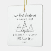 Onze eerste Kerstmis in New Home Minimalist Keramisch Ornament (Links)