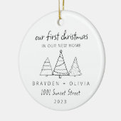 Onze eerste Kerstmis in New Home Minimalist Keramisch Ornament (Links)