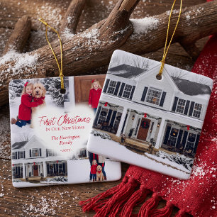Onze Eerste Kerstmis in Ons Nieuwe Huis Foto Colla Keramisch Ornament
