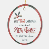 Onze Eerste Kerstmis in ons Nieuwe Huis Keramisch Ornament (Links)