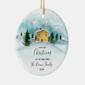 Onze eerste Kerstmis in ons nieuwe huis Keramisch Ornament (Rechts)