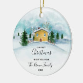 Onze eerste Kerstmis in ons nieuwe huis Keramisch Ornament (Links)