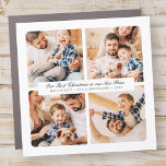 Onze eerste Kerstmis in ons nieuwe huis Modern 4 f Automagneet<br><div class="desc">Design is samengesteld uit moderne chique typografie met sans serif en serif lettertype. Voeg aangepaste foto's van familie en nieuwe huis en jaar.</div>