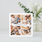 Onze Eerste Kerstmis In Ons Nieuwe Huis Modern 4 F Feestdagenkaart (Staand voorkant)