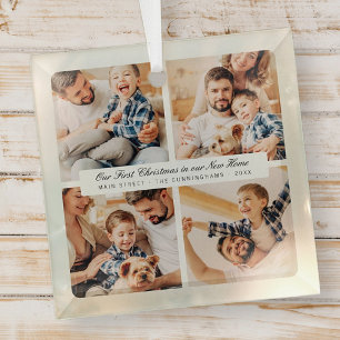 Onze eerste Kerstmis in ons nieuwe huis Modern 4 f Glas Ornament