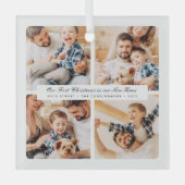 Onze eerste Kerstmis in ons nieuwe huis Modern 4 f Glas Ornament (Voorkant)