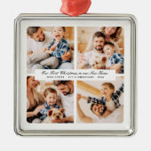 Onze eerste Kerstmis in ons nieuwe huis Modern 4 f Metalen Ornament (Voorkant)