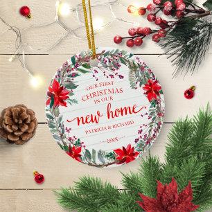 Onze Eerste Kerstmis In Ons Nieuwe Thuis Rustieke Keramisch Ornament