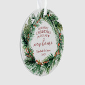 Onze eerste Kerstmis in onze nieuwe huiskrans Ornament (voorkant)