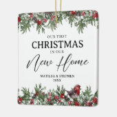 Onze eerste Kerstmis in onze nieuwe thuisaandenken Keramisch Ornament (Links)